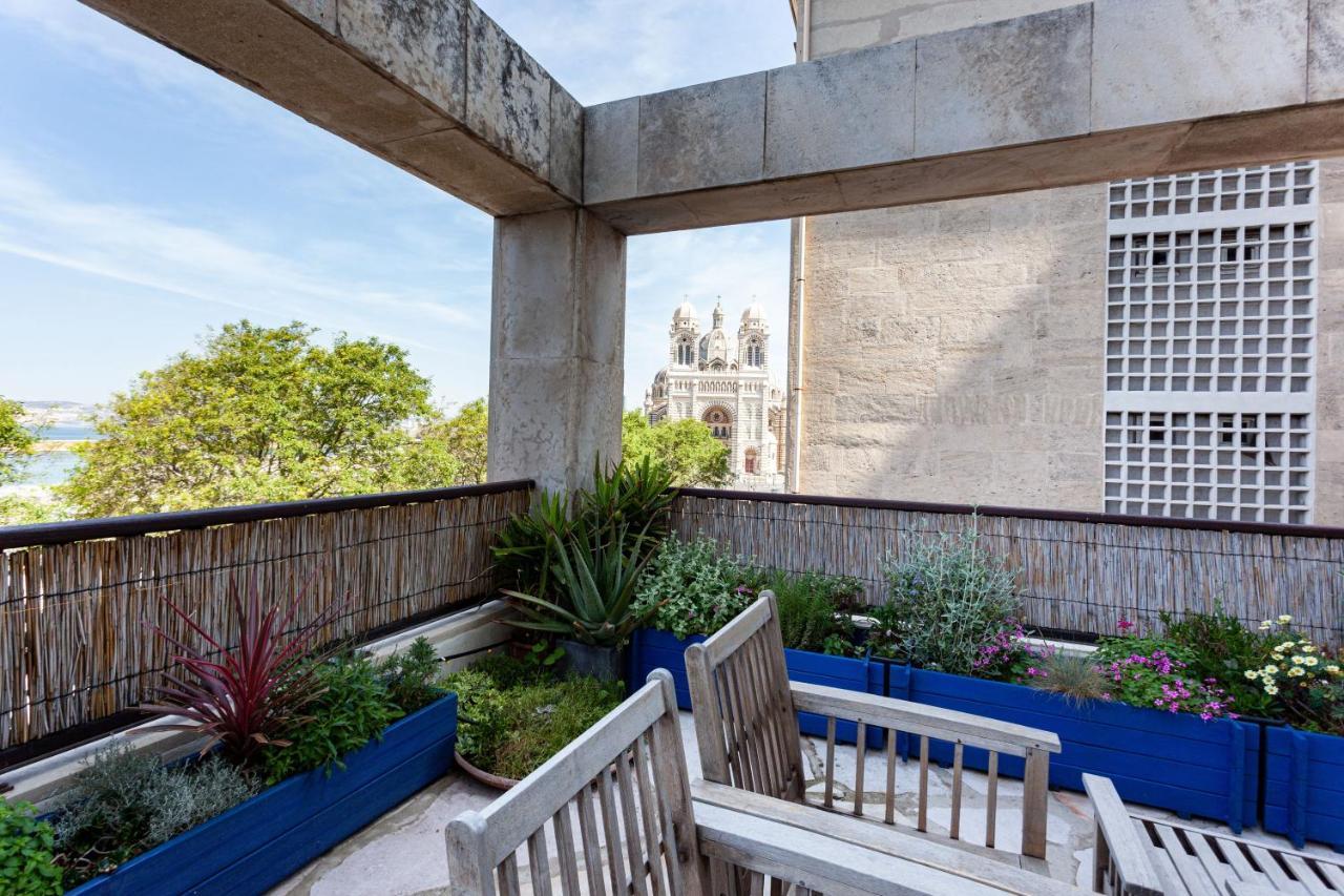 Terrasse Fadoli - Grande Terrasse Avec Vue Mer Et Cathedrale Marsylia Zewnętrze zdjęcie